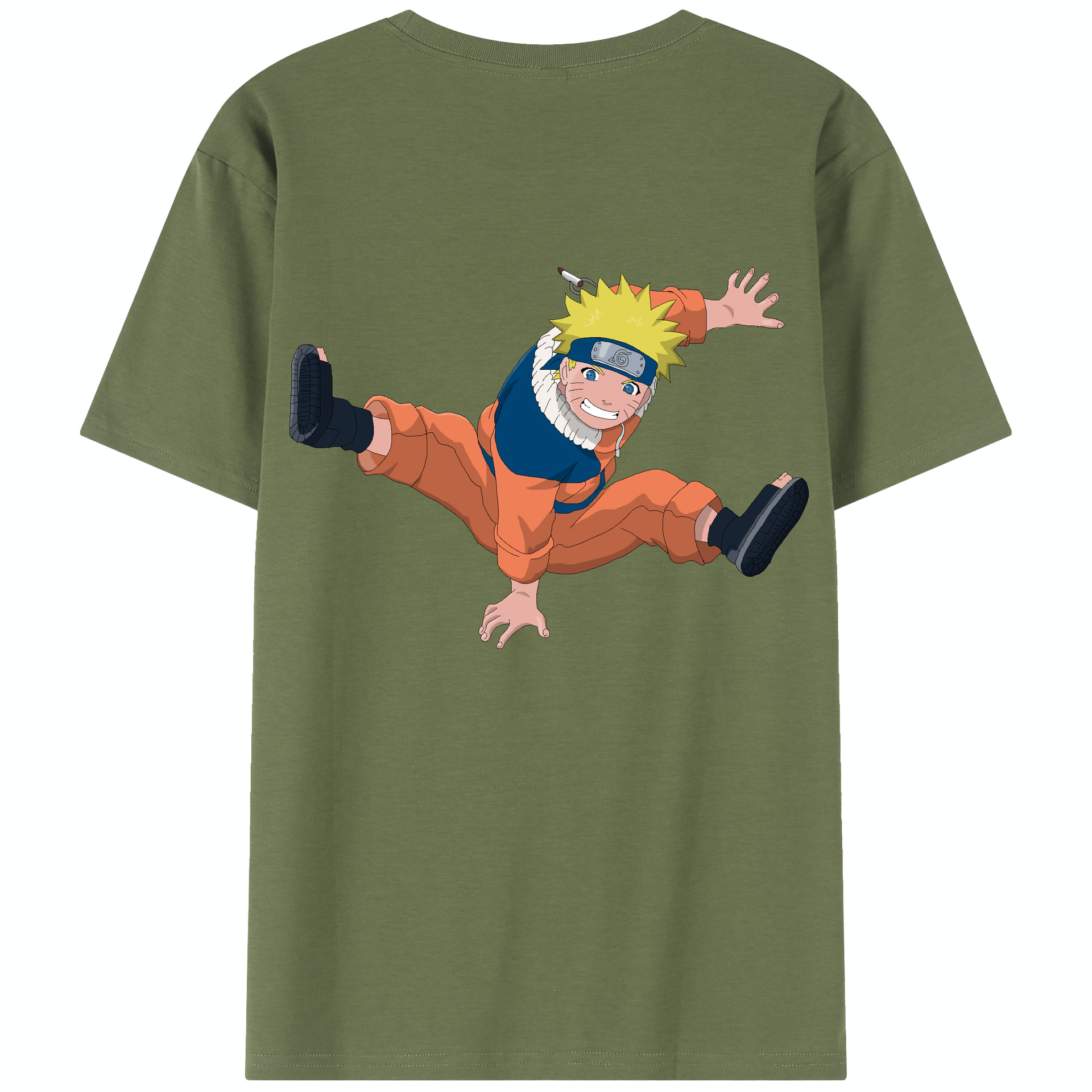 （画像用） NARUTO -ナルト- うずまき ナルト Uzumaki Naruto 綿100％半袖Tシャツ（背面プリント）